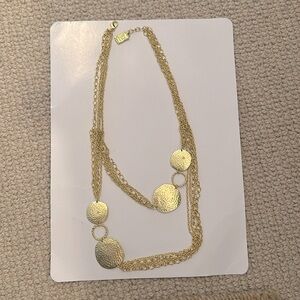 Karine Sultan Double Layer Large Gold Disc Necklace